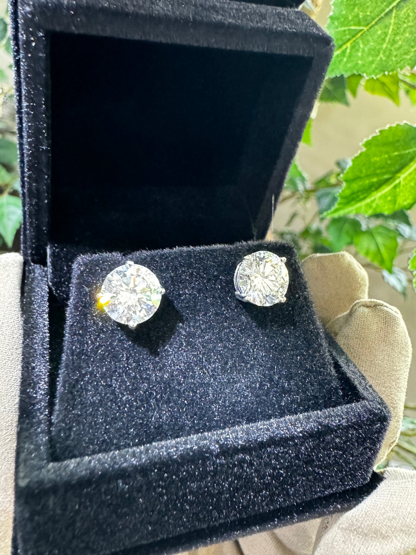 4.18ct tdw Diamond Studs - white gold