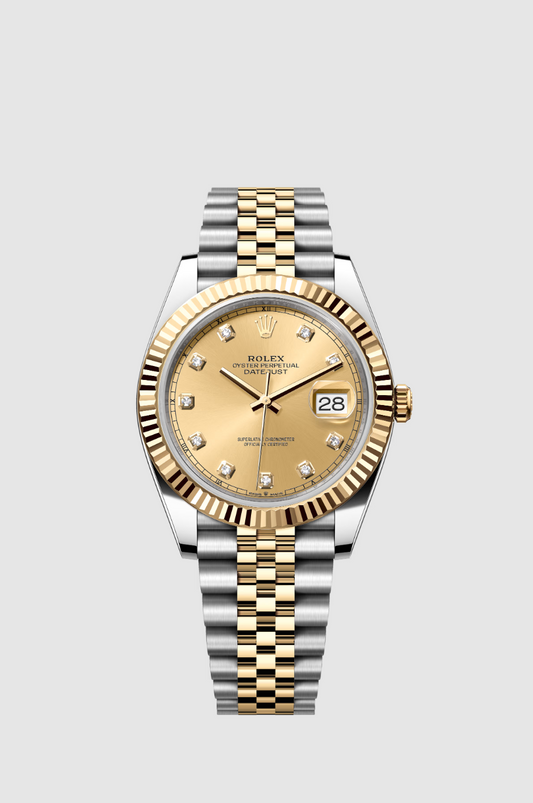 Rolex Datejust 41mm 126333 Two-Tone Jubilee Bracelet Champagne Diamond Dial